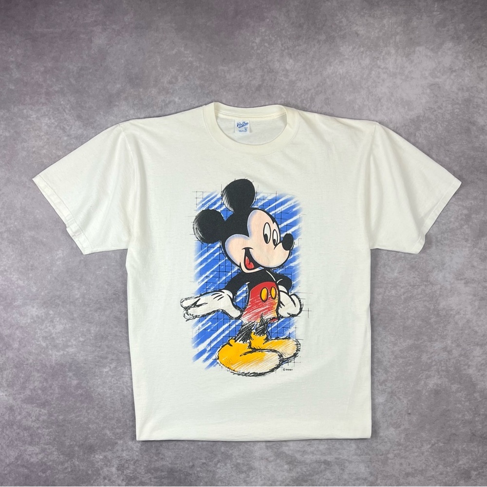 Vintage Mickey Mouse 1990s Graphic Disney World Cartoon Crewneck Tshirt XL